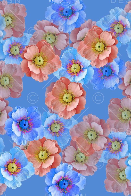 水彩花朵印花华亿平台图片