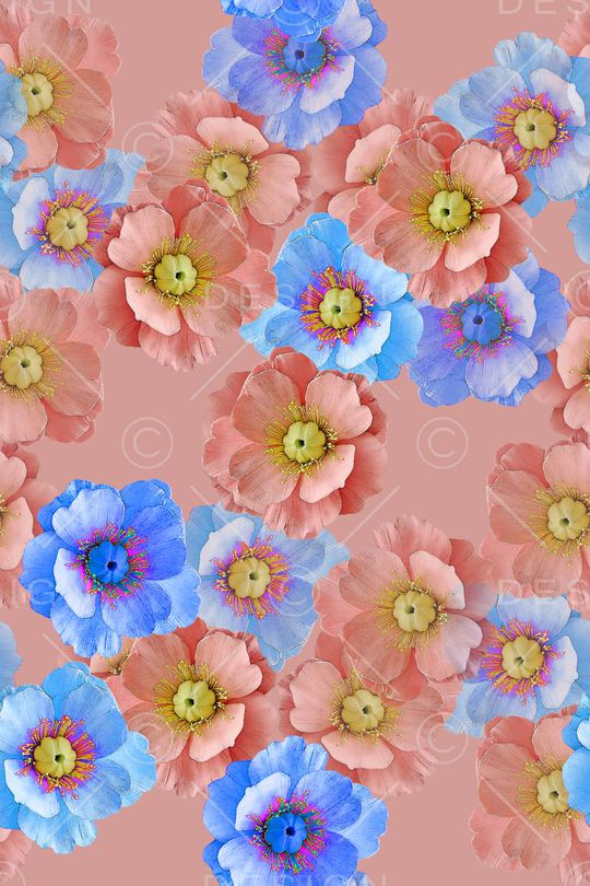 水彩花朵印花华亿平台图片