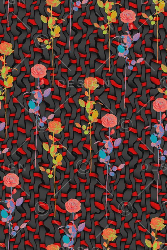 风格化花卉印花华亿平台图片