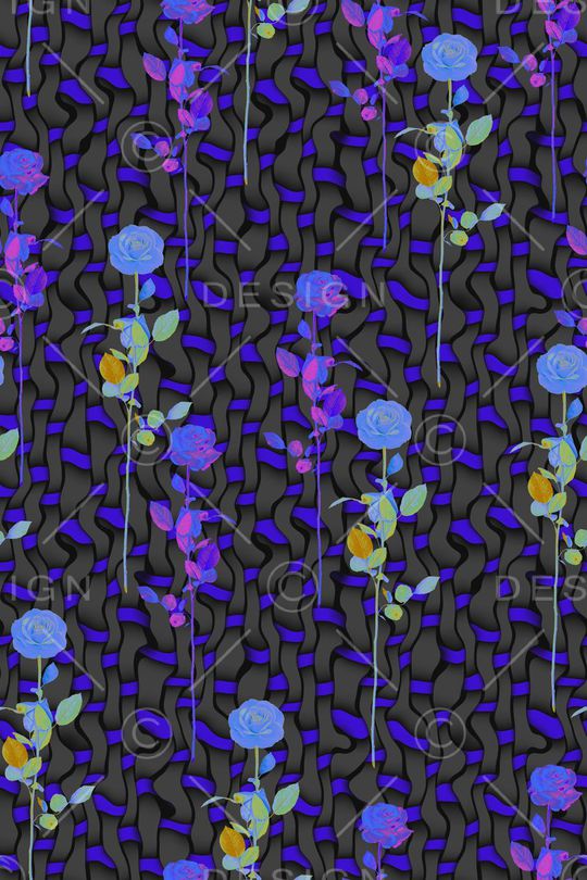 风格化花卉印花华亿平台图片