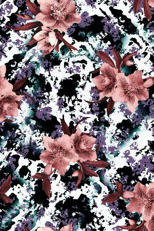 满底花卉印花华亿平台图片