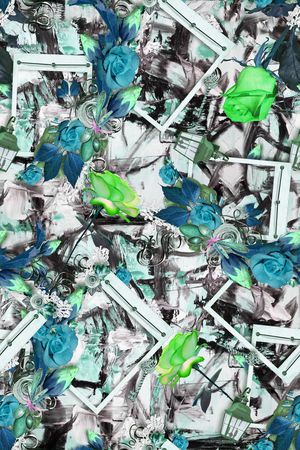 手绘花卉印花华亿平台图片