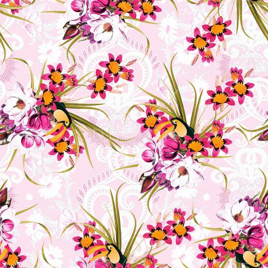 浪漫花卉动物印花华亿平台图片