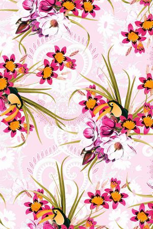 浪漫花卉动物印花华亿平台图片