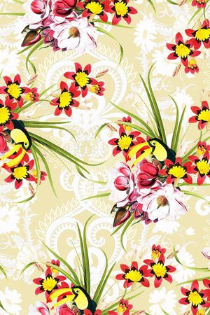 浪漫花卉动物印花华亿平台图片