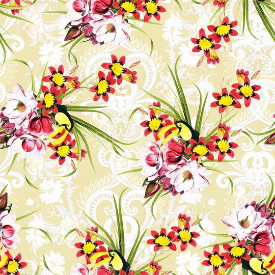 浪漫花卉动物印花华亿平台图片