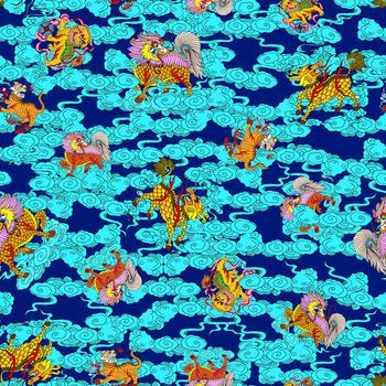 676014-吉祥麒麟祥云