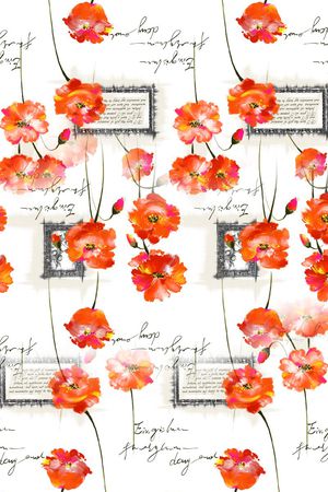 古典水彩花卉长围巾印花华亿平台图片