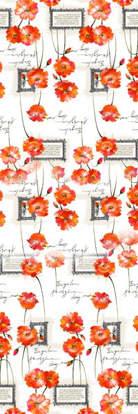 古典水彩花卉长围巾印花华亿平台图片