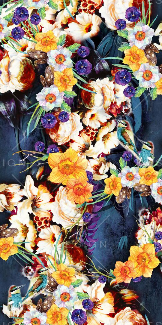 花卉印花华亿平台图片