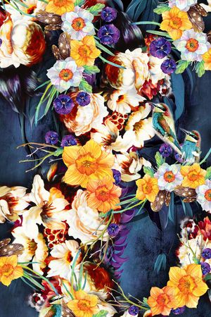 花卉印花华亿平台图片