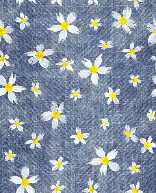 手绘小雏菊印花华亿平台图片