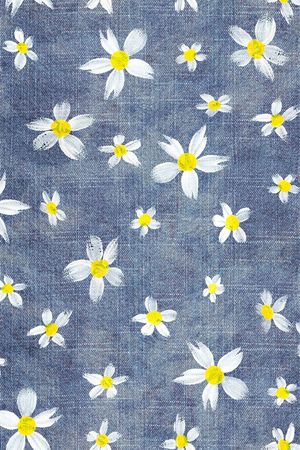 手绘小雏菊印花华亿平台图片