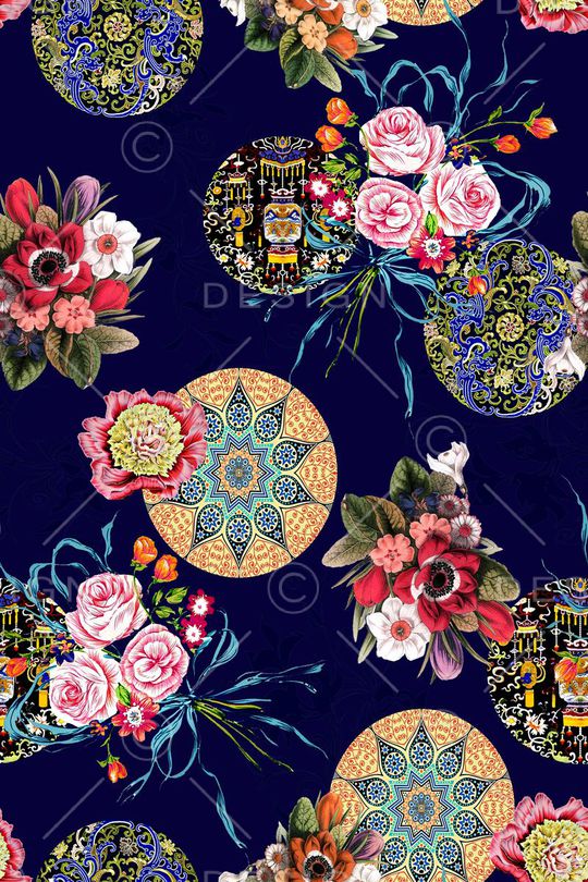 花卉印花华亿平台图片