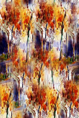 抽象水彩花卉印花华亿平台图片