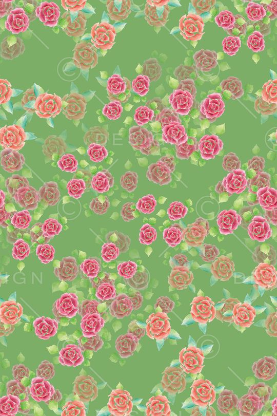 水彩花朵印花华亿平台图片