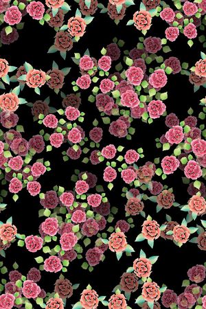 水彩花朵印花华亿平台图片