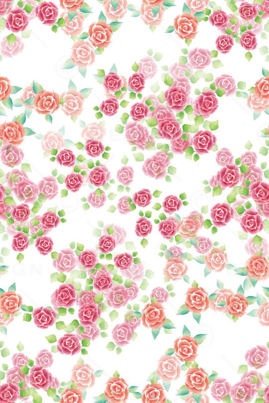 水彩花朵印花华亿平台图片