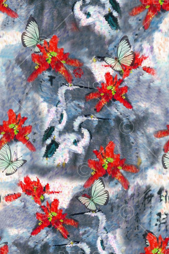 花卉印花华亿平台图片