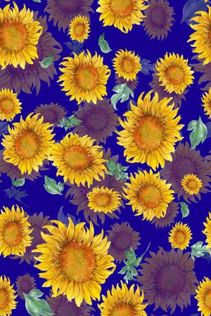 向日葵印花华亿平台图片