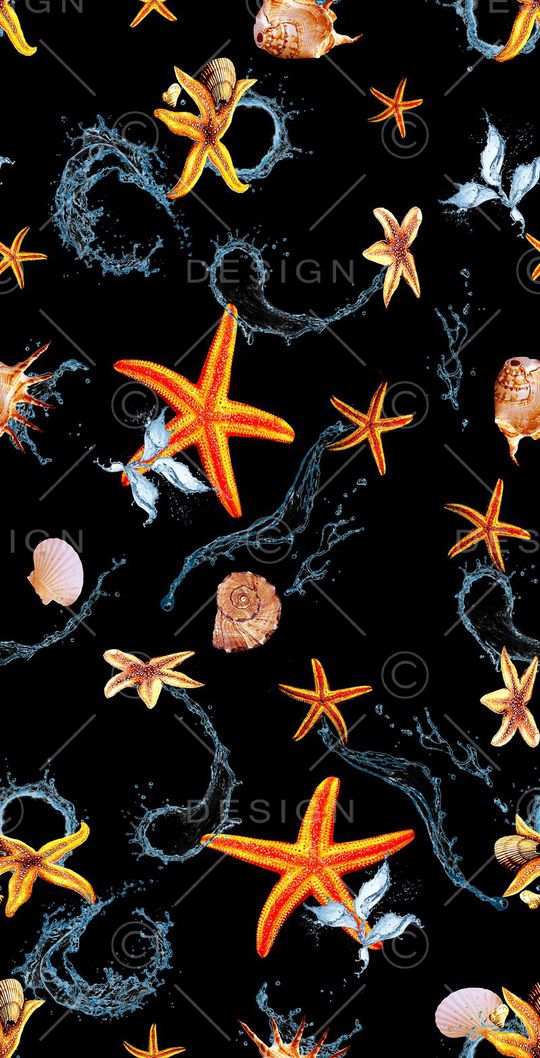 海洋生物印花华亿平台图片