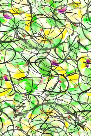 手绘线条印花华亿平台图片