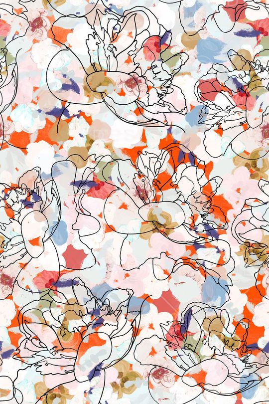 油画笔触印花华亿平台图片