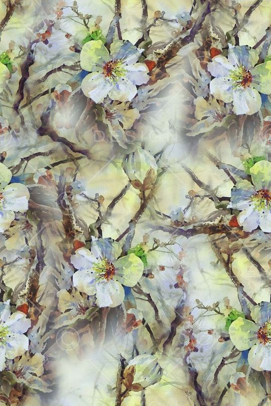 手绘水彩印花华亿平台图片