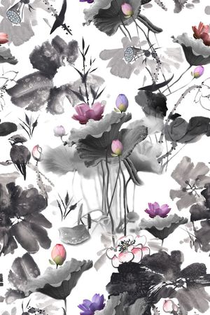 花卉印花华亿平台图片