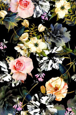 花卉印花华亿平台图片