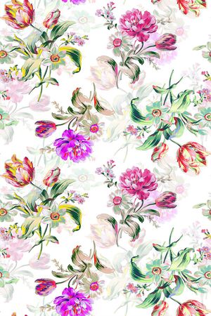 手绘花卉印花华亿平台图片