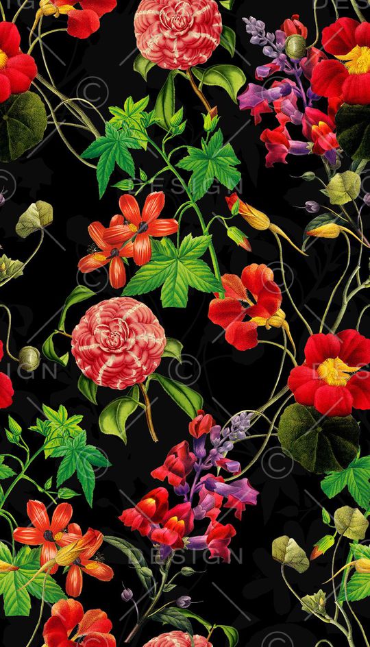 复古古典欧式花卉印花华亿平台图片