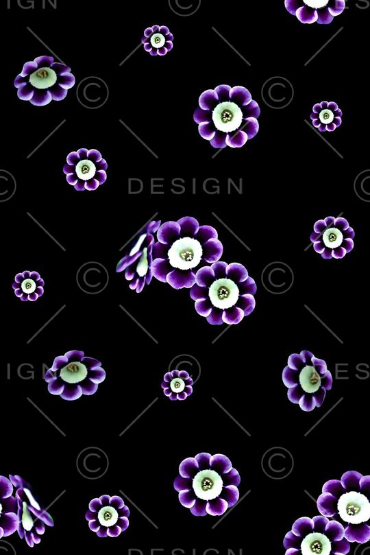 抽象手绘满版花卉印花华亿平台图片