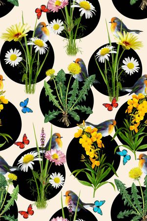 花鸟印花华亿平台图片