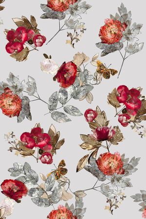 装饰花卉印花华亿平台图片