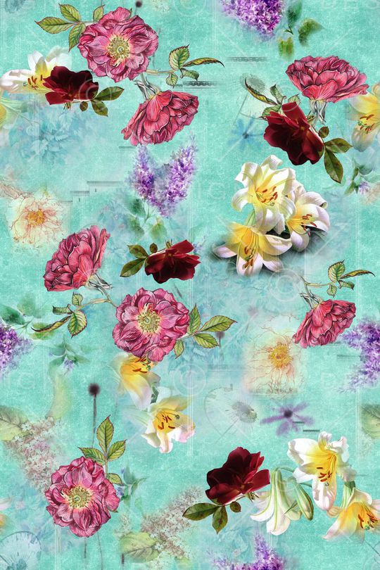 复古花卉印花华亿平台图片