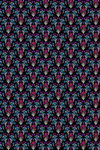 677010-清新田园小碎花 黑底