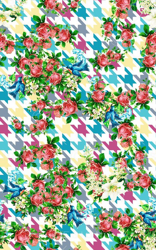 大花卉印花华亿平台图片