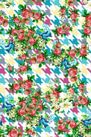 大花卉印花华亿平台图片