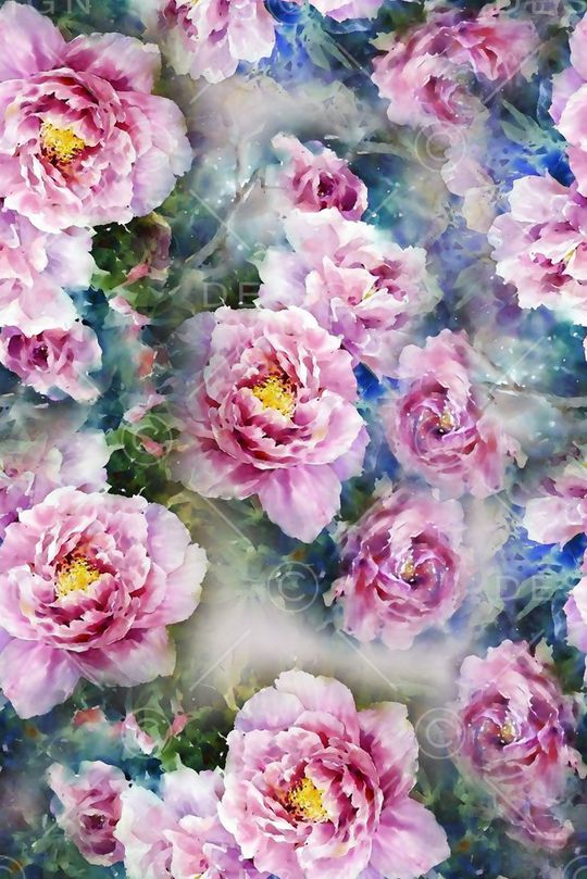 手绘水彩印花华亿平台图片