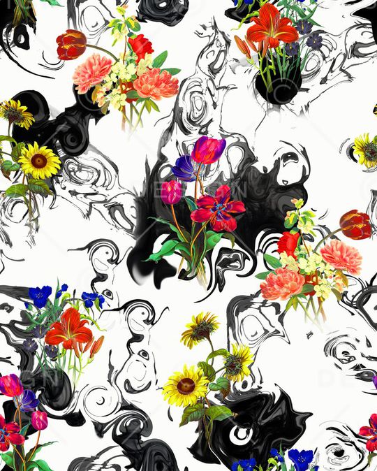 花卉印花华亿平台图片