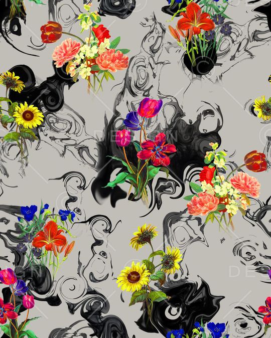 花卉印花华亿平台图片