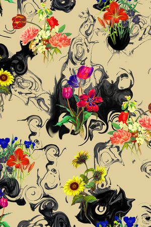 花卉印花华亿平台图片