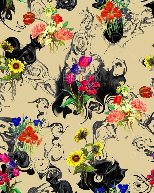 花卉印花华亿平台图片