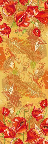 罂粟花长巾印花华亿平台图片