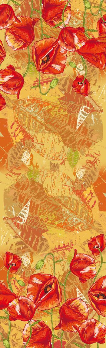 罂粟花长巾印花华亿平台图片