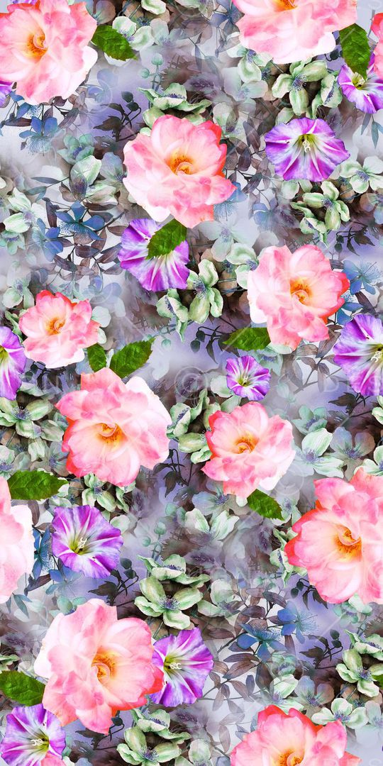 水墨手绘底印花华亿平台图片