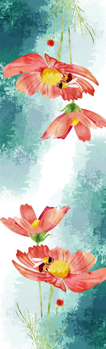 非洲菊花卉长丝巾印花华亿平台图片