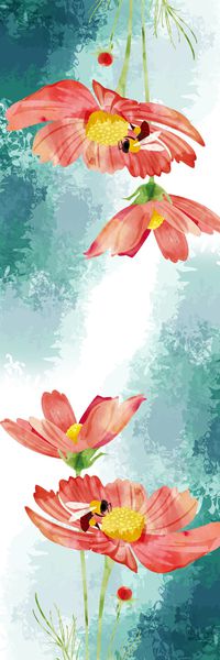 非洲菊花卉长丝巾印花华亿平台图片