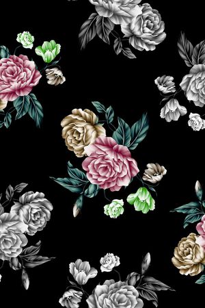 牡丹印花华亿平台图片